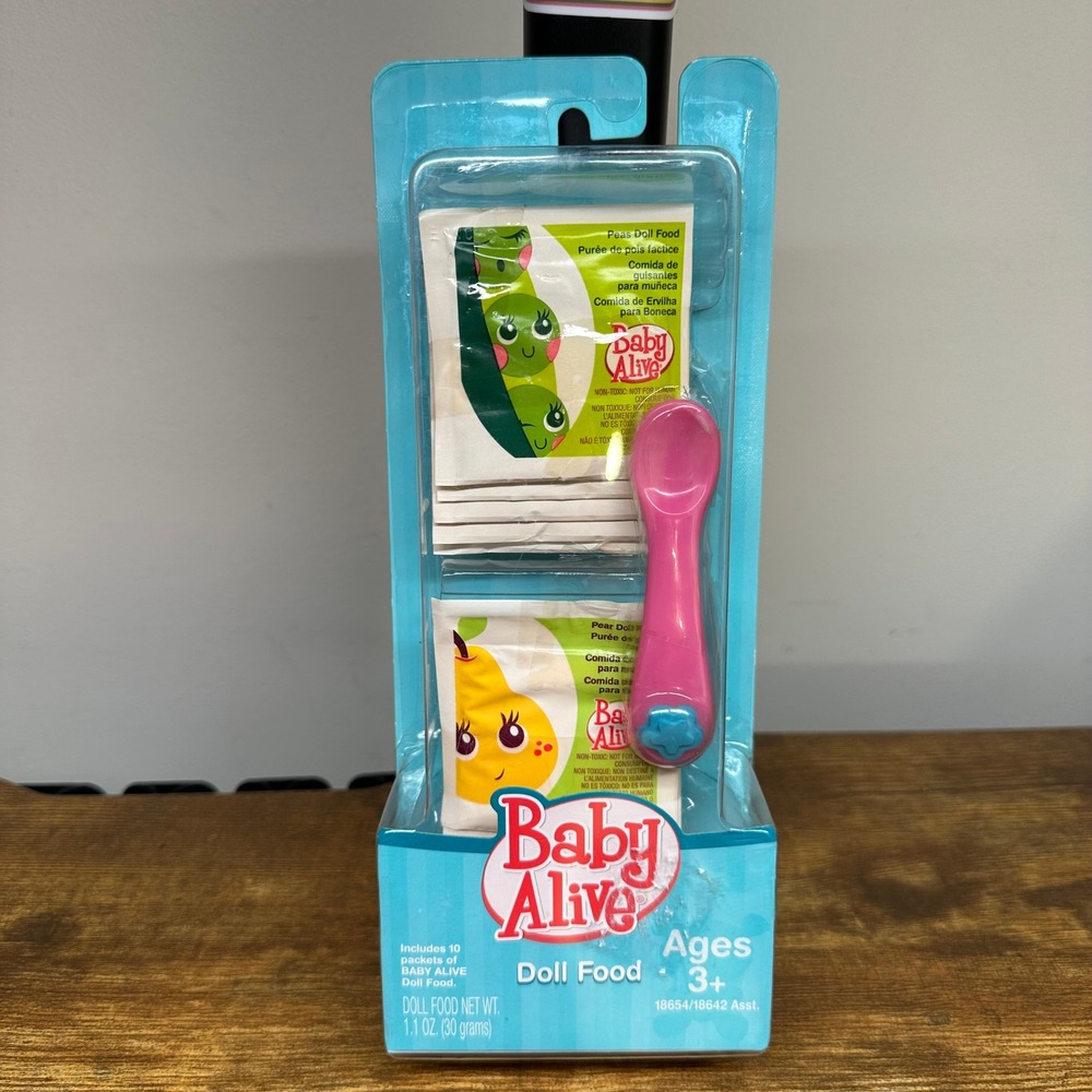 Hasbro Baby Alive Doll Food Refill Pack 10 Packets with Spoon 18654 2008 New